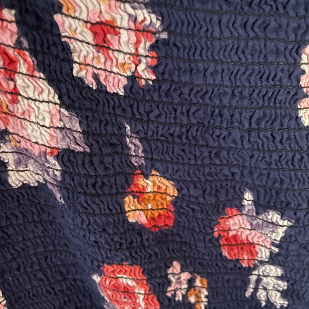 Feathers Off Shoulder Navy floral tunic top - Picture 7 of 7